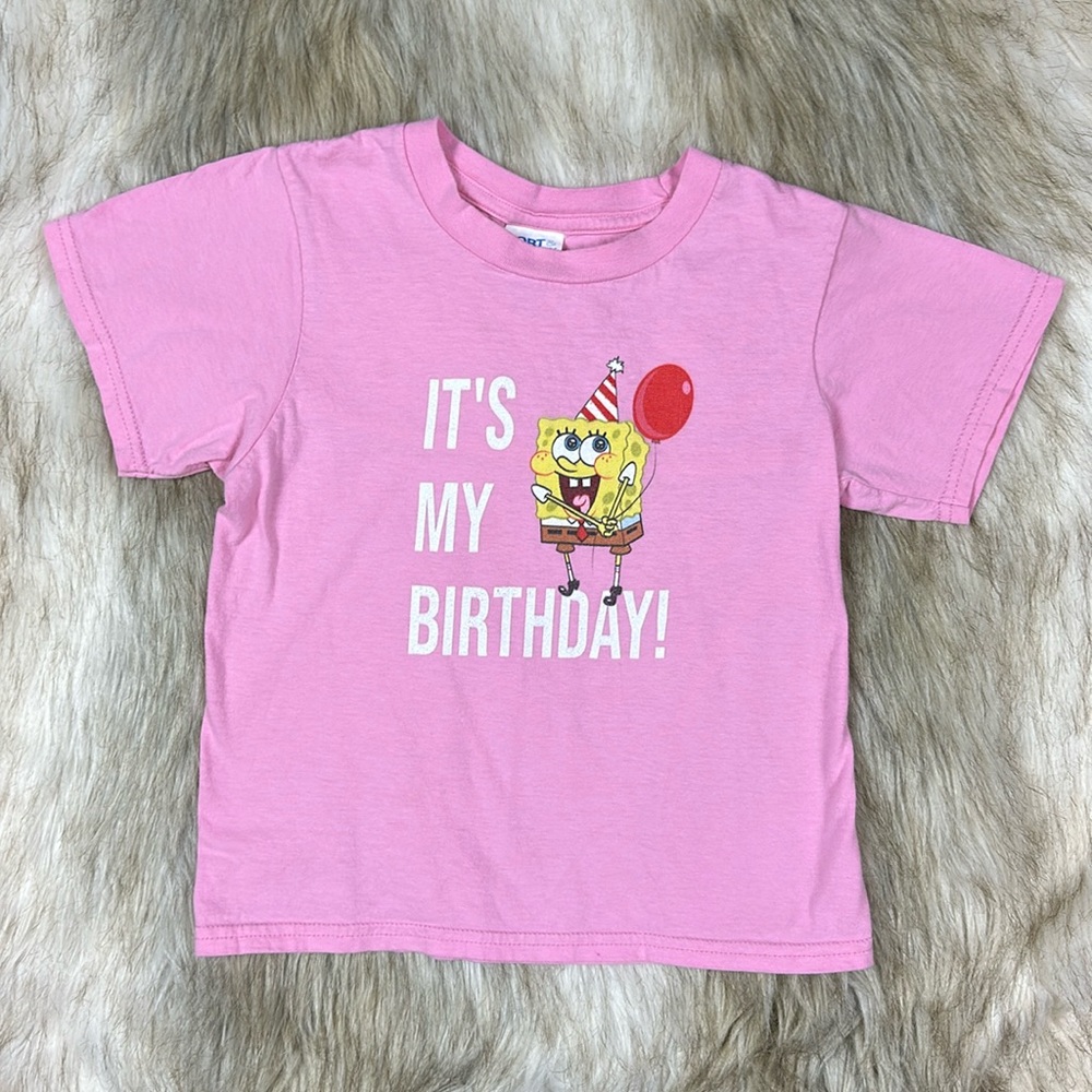 Nickelodeon Sponge Bob Square Pants ‘It’s My Birthday’ Short Sleeve T-Sh…